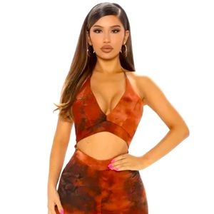 fashion nova yellow womens cut out jump suit